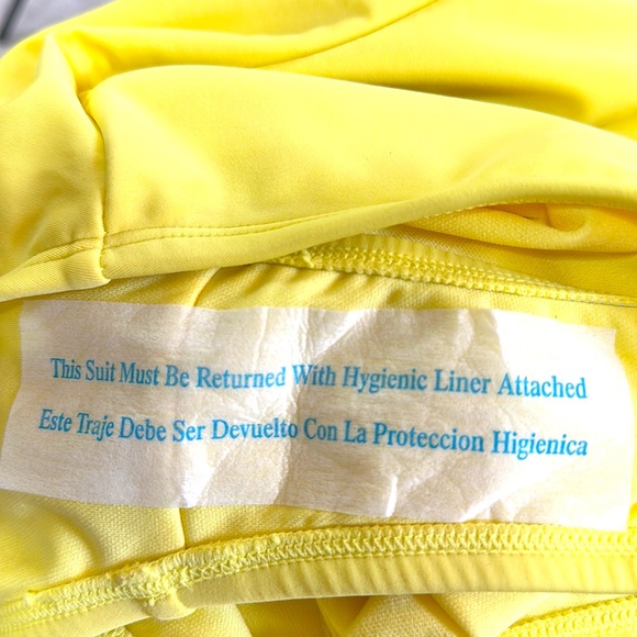 Kona Sol Canary Yellow Fully Lined V Neck & Back Swimsuit Medium Coverag… - Picture 7 of 7